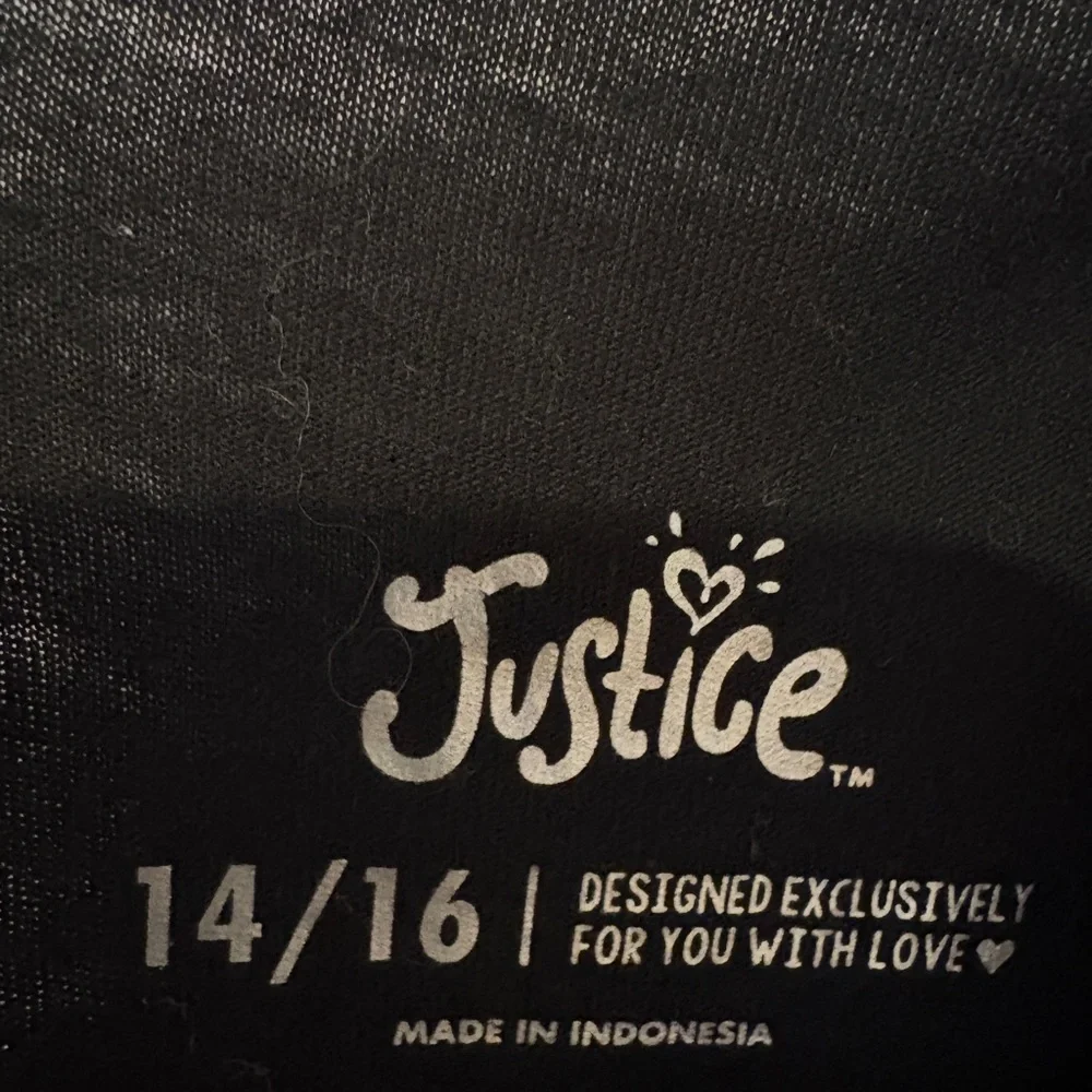 Justice Black Graphic Halloween Tee 14/16